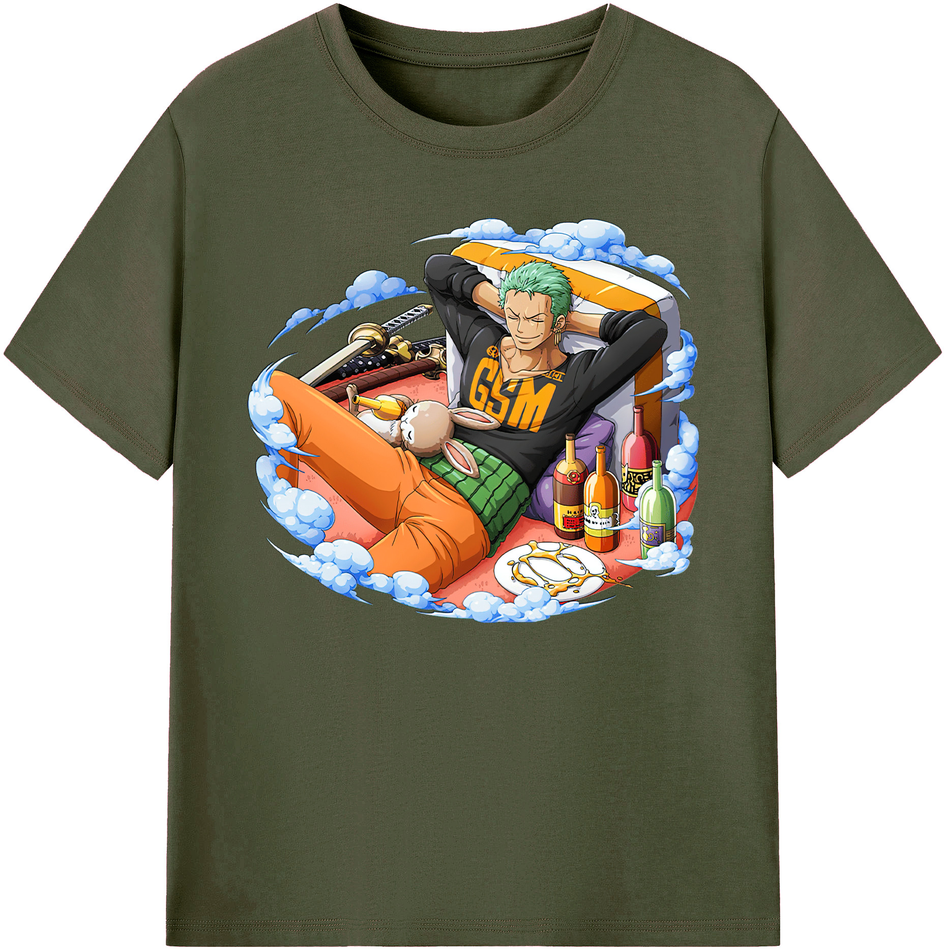 ワンピース ロロノア・ゾロ ONE PIECE Roronoa Zoro 綿100％ メンズ半袖Tシャツ｜肌触りやわらか＆通気性
